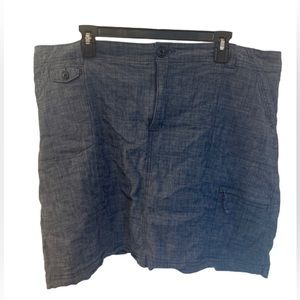 CROFT & BARROW blue linen skort